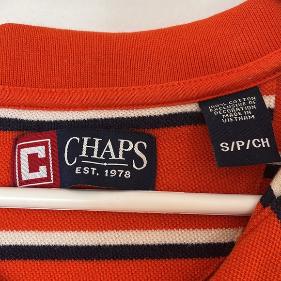 Chaps orange striped polo shirt - small - Picture 4 of 7